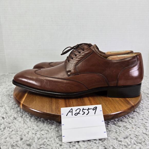 Mezlan Custom Brown Leather Wingtip Office Daily Oxford Dress Shoe Mens 11 M - Picture 1 of 16